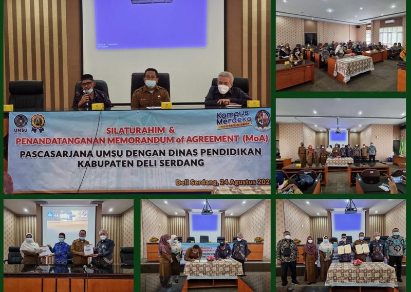 Pascasarjana UMSU dan Dinas Pendidikan Pemkab Deli Serdang Tandatangani MoA Bidang Pengembangan SDM